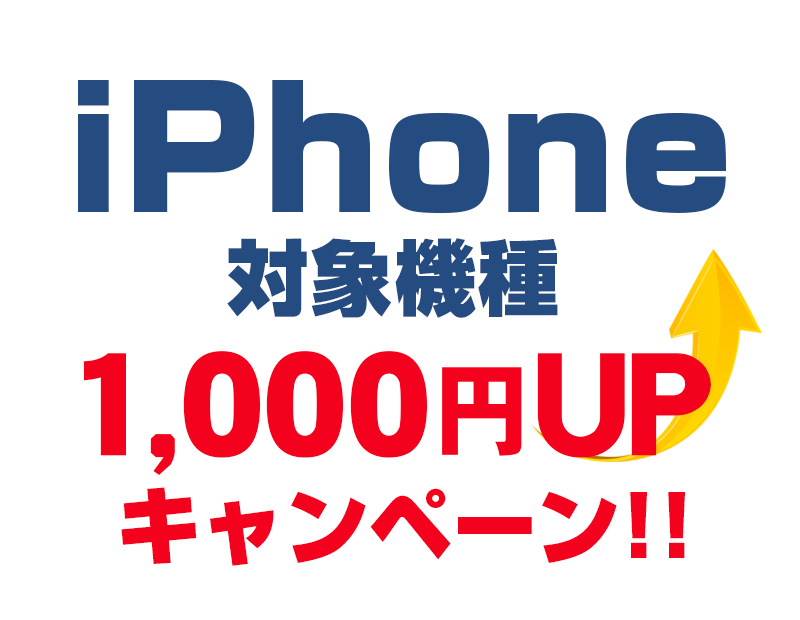 iPhone対象機種1,000円買取増額キャンペーン！