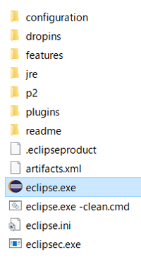 eclipse.exeをダブルクリックしてEclipseを起動する