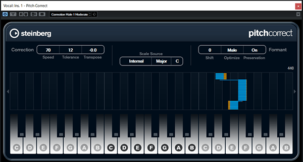 正確な音程に補正してくれるピッチコレクト
