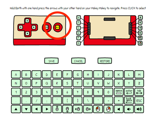 CLICKキーにenterが割り当てられた