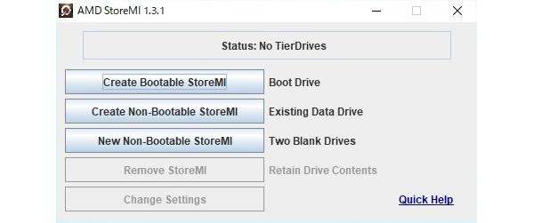 AMD StoreMIのメイン画面