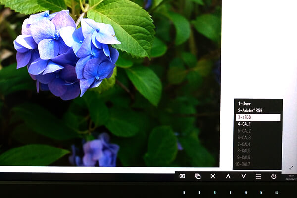 ColorEdge CS2731-BKをsRGB モードで表示