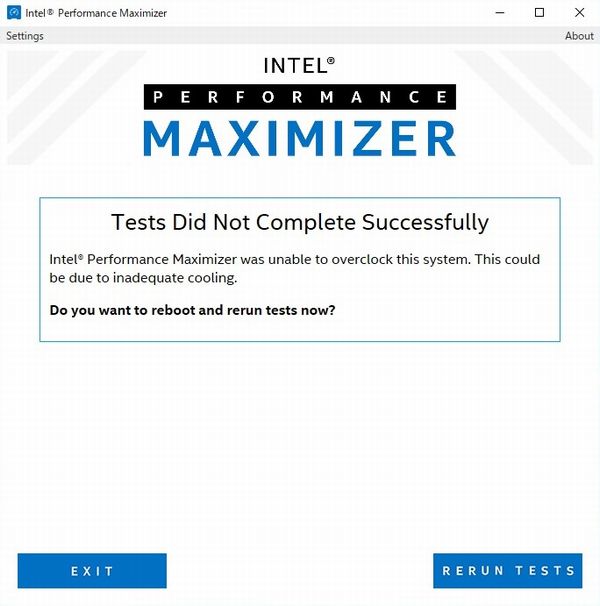 Intel Performance MaximizerのCore i7-9700K + 標準クーラーでのテスト結果