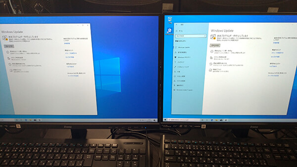 HDDとSSDの比較(Windows Update開始の確認画面)