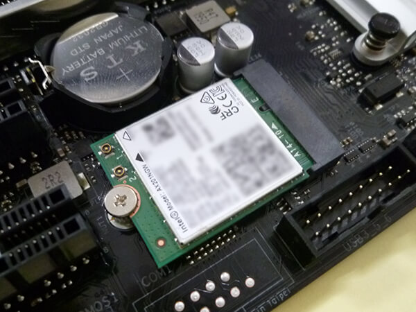 マザーボードに搭載したインテル AX201 ワイヤレスアダプター