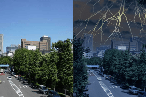 Photoshop「空を置き換え」機能で風景写真に稲妻を描く方法のイメージ画像