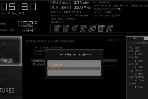 TPM2.0とSecure Bootの設定方法