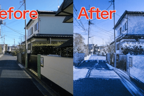 Photoshop 新機能ニューラルフィルターの「風景ミキサー」で「雪景色」を作るのイメージ画像