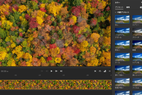 Adobe Premiere Rush、色調整機能「カラー」の使い方のイメージ画像