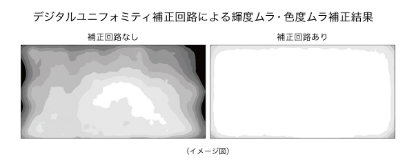 ColorEdgeデジタルユニフォミティ補正回路イメージ図（提供:EIZO株式会社）