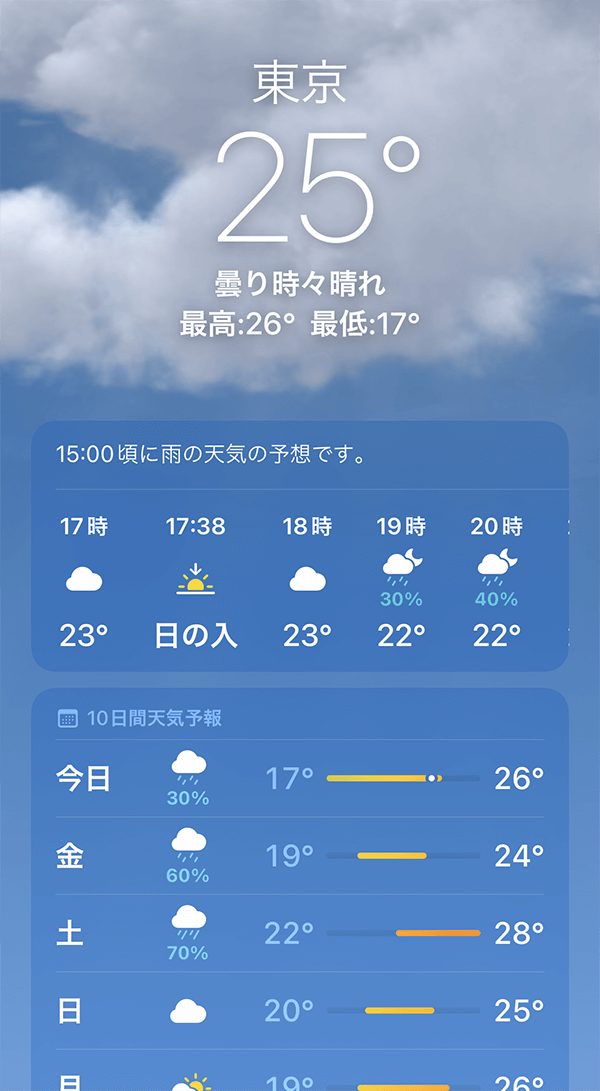 Iphoneの 天気 アプリで天気予報を確認する パソコン工房 Nexmag