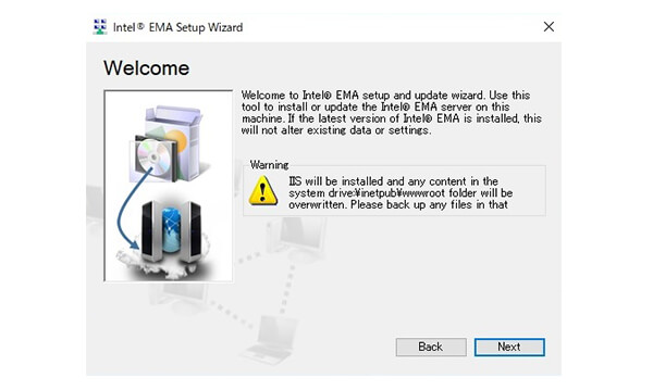 インテル EMA サーバーのインストールを開始する