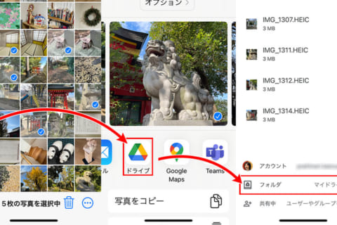 iPhone・iPad データをGoogle Drive経由でWindowsパソコンに読み込む方法のイメージ画像