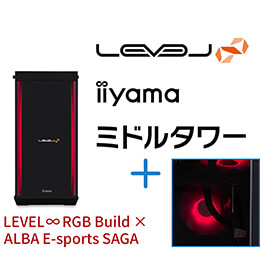 ＜パソコン工房＞【ALBA E-sports SAGAコラボ】第13世代インテル Core i7とGeForce RTX 4070 Ti搭載ミドルタワーゲーミングPC / iiyama LEVEL-R77A-LC137KF-UL2X-ALBA [RGB Build]