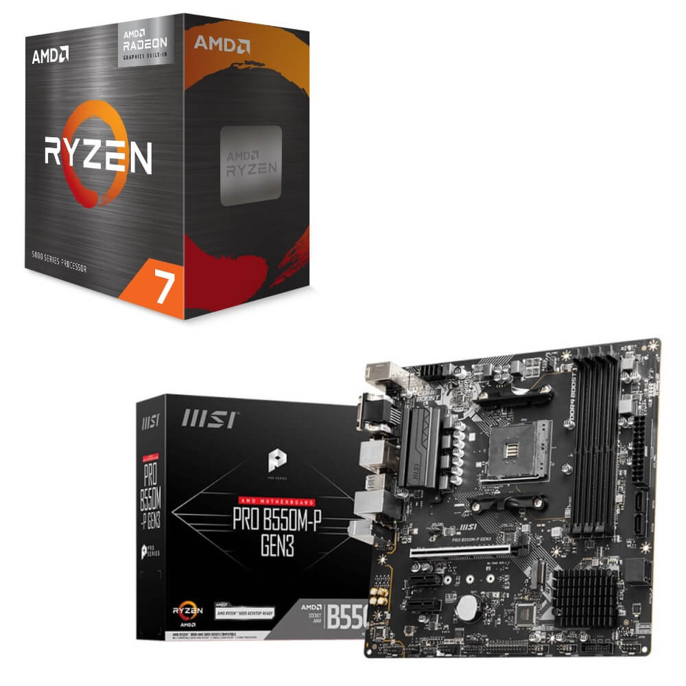 セット商品 AMD Ryzen 7 5700G BOX + MSI PRO B550M-P GEN3 セット 