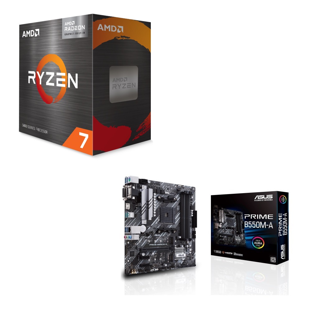 セット商品 AMD Ryzen 7 5700G BOX + ASUS PRIME B550M-A セット