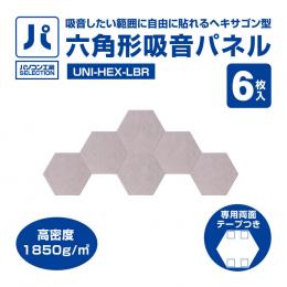 六角形吸音パネル ライトブラウン 6枚入り ( UNI-HEX-LBR )