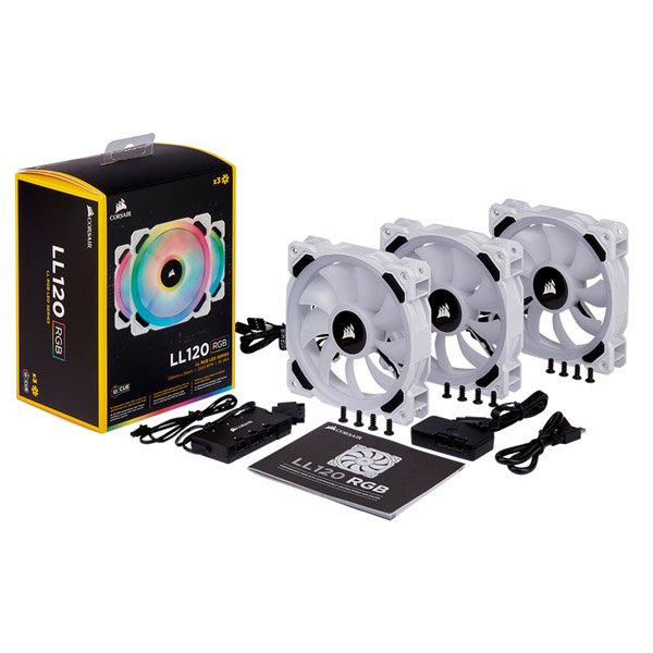 Corsair LL120 RGB White Triple Fan Kit (CO-9050092-WW) | パソコン ...