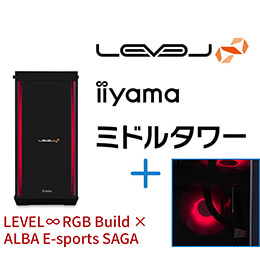 ＜パソコン工房＞【ALBA E-sports SAGAコラボ】AMD Ryzen 7とGeForce RTX 4070 Ti搭載ミドルタワーゲーミングPC / iiyama LEVEL-R7X7-LCR77X-UL2X-ALBA [RGB Build]