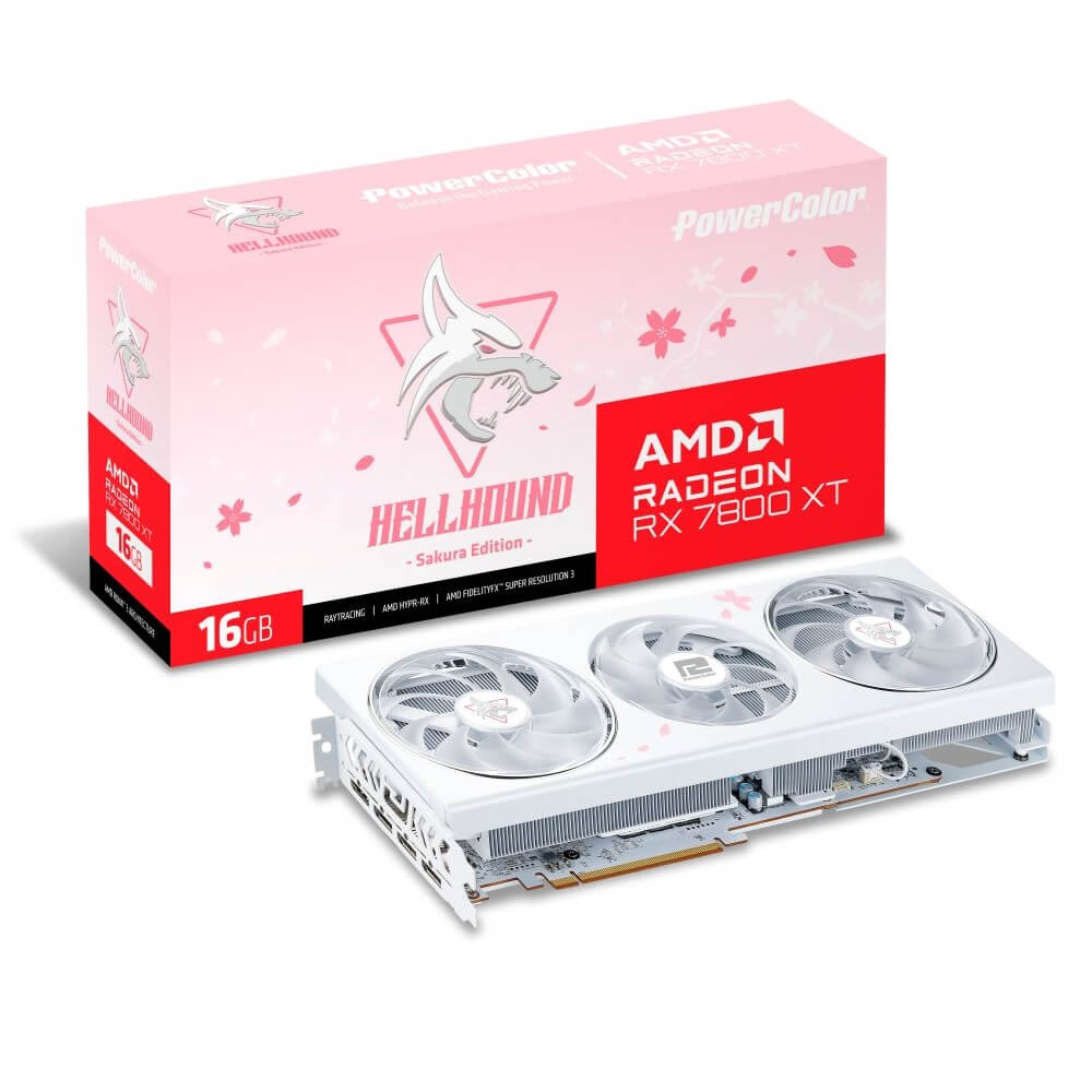 PowerColor Hellhound Sakura AMD Radeon RX 7800 XT 16GB GDDR6 PowerColor Hellhound Sakura AMD Radeon RX 7800 XT 16GB GDDR6