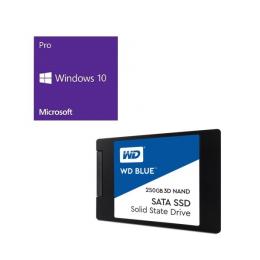 ＜Dell デル＞ Windows 10 Pro 64Bit DSP + Western Digital WD Blue 3D NAND SATA WDS250G2B0A バンドルセット パーツセット画像