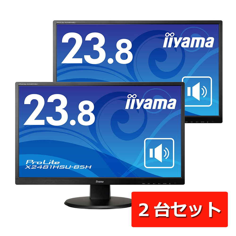 セット商品 iiyama ProLite X2481HSU-B5H 液晶モニター 2枚 セット 