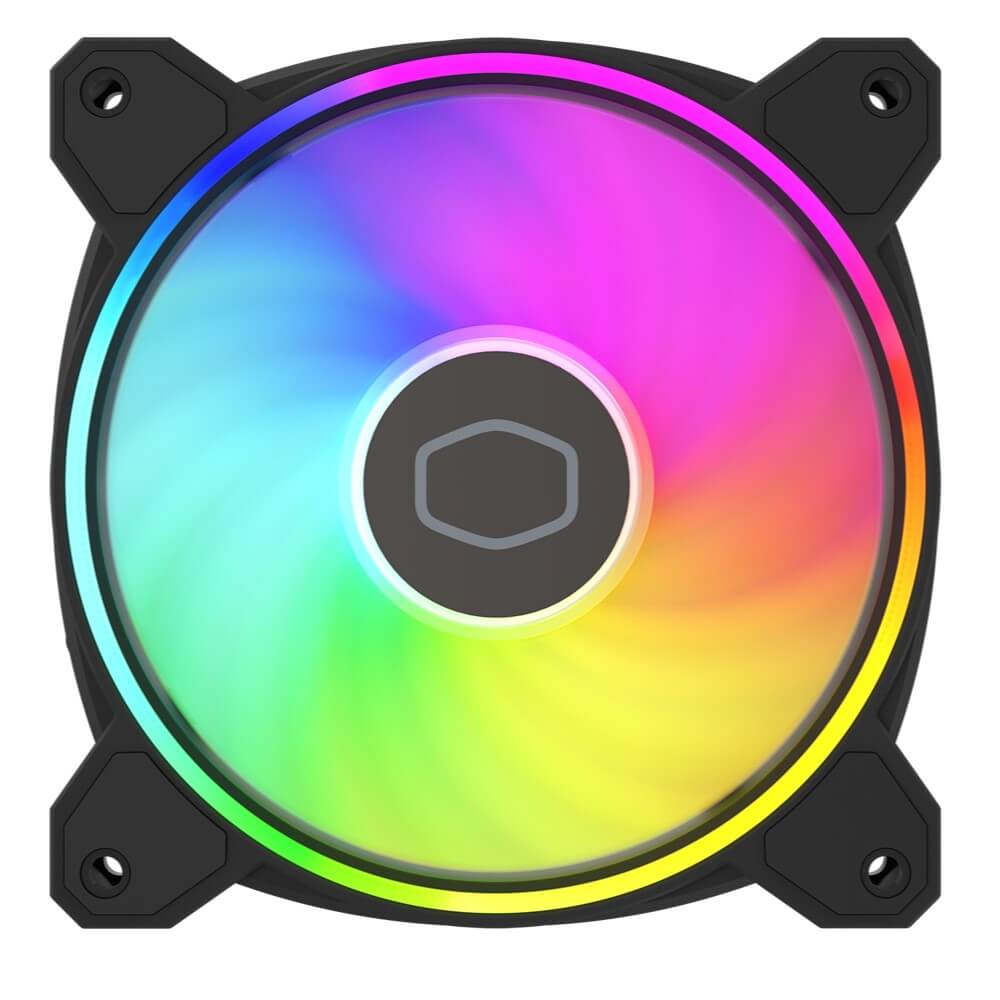 Cooler Master MasterFan MF120 Halo2 – Ventola PC 120mm ARGB Bianca – Doppio Anello Luminoso, 51,88 CFM, 0-2050 RPM, Silenziosa