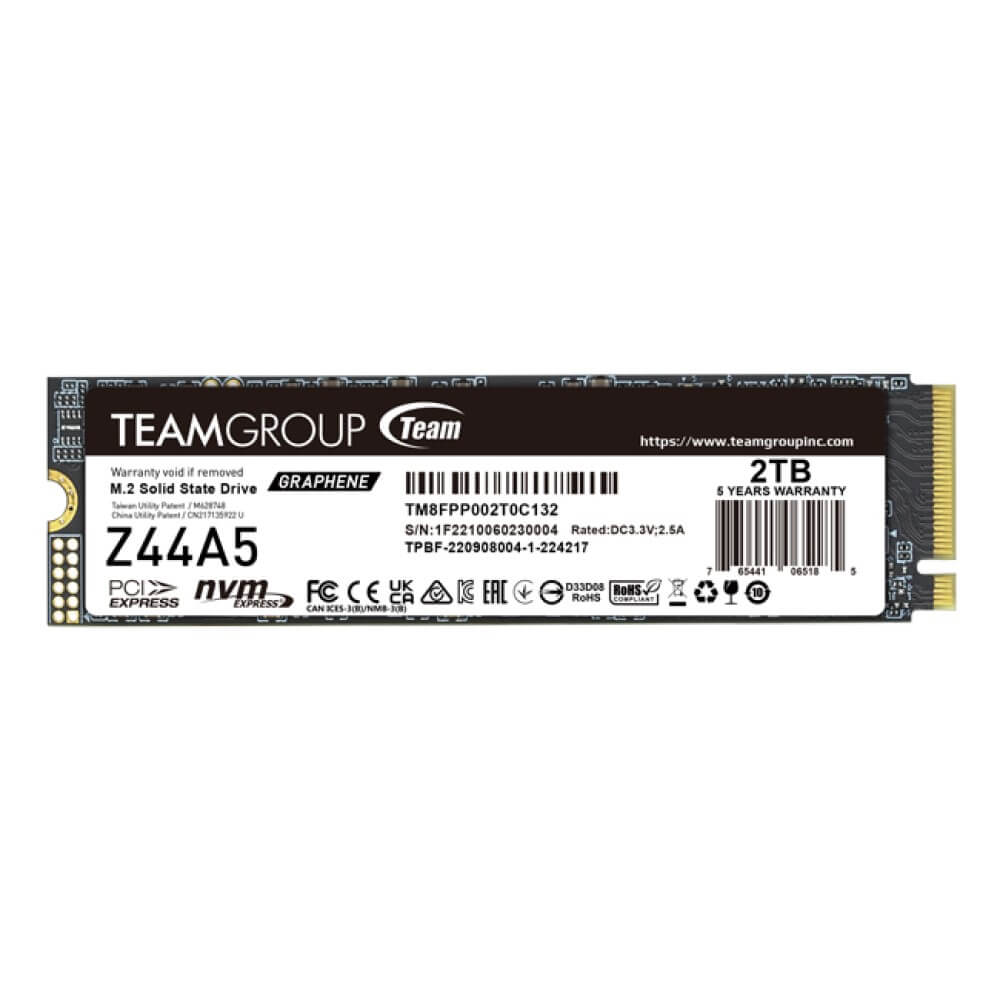 【9/10 11:00販売開始】TEAM 内臓SSD Z44A Series PCIe SSD 2TB TM8FPP002T0C132 NVMe/PCIe Gen4.0 x 4/M.2/Write 5000Mbps/Read 4500Mbps/2000TBW 【9,980円】 送料無料 期間限定特価セール！