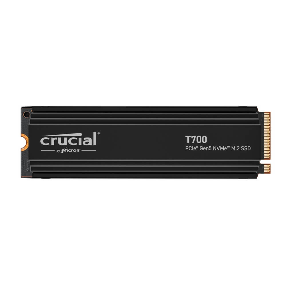 Crucial T700 1TB PCIe Gen5 NVMe M.2 SSD with heatsink