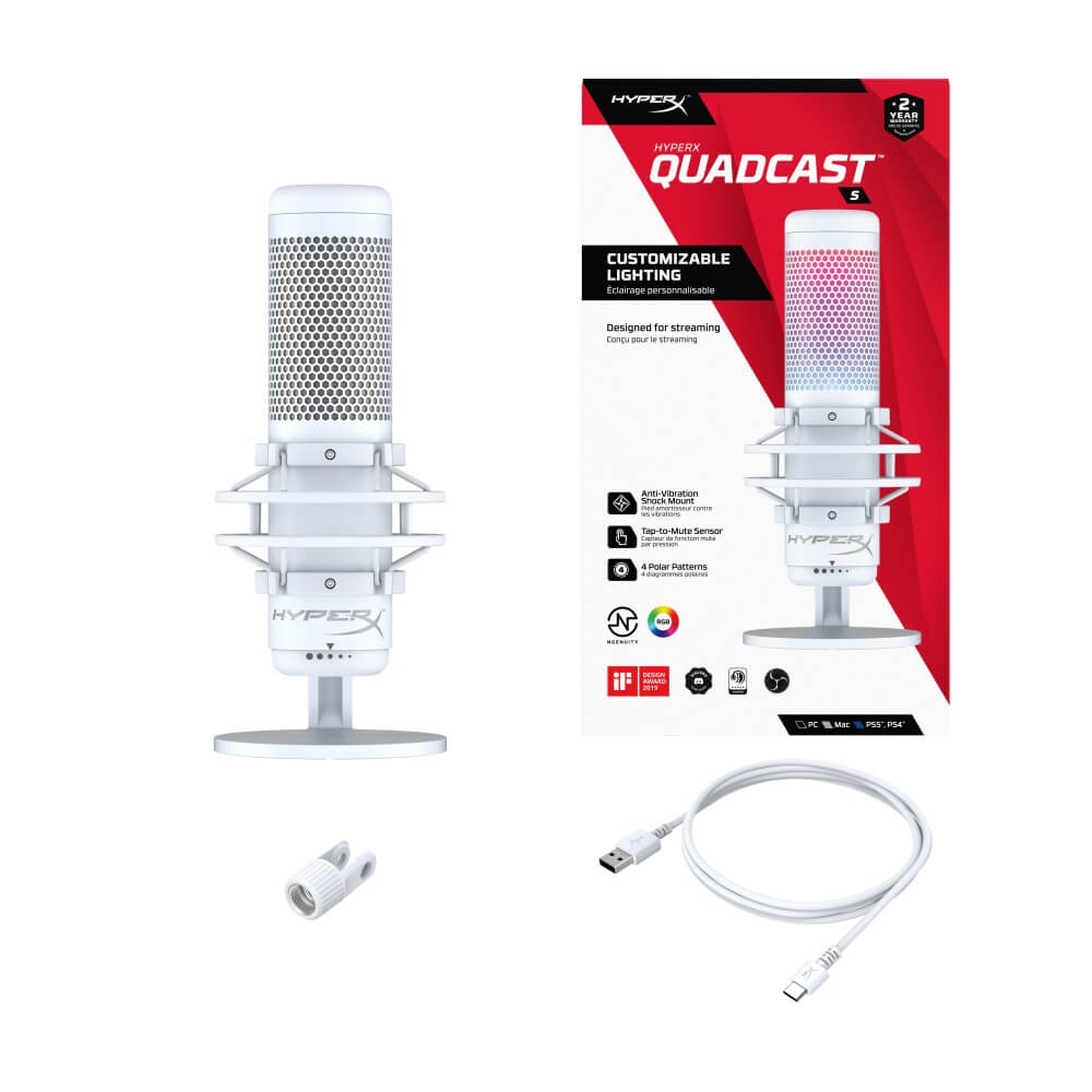 HyperX QuadCast S (white) 519P0AA | パソコン工房【公式通販】