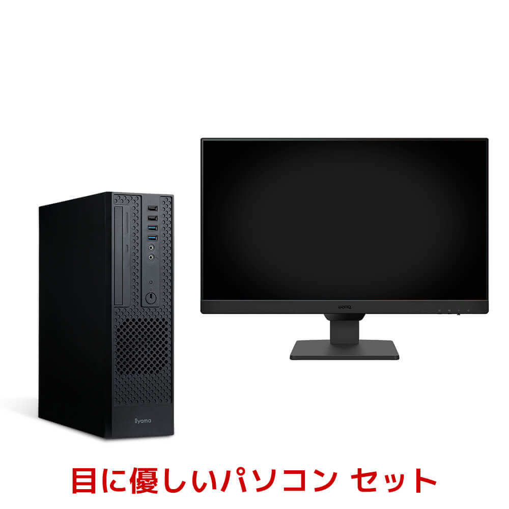 iiyama HP ブラック デスクトップPC ＋ デュアルモニター iiyama PC SENSE-IDB7-144-UHX-CSP [CLIP STUDIO PAINT