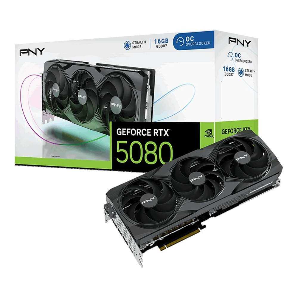 PNY GeForce RTX 5080 Overclocked Triple Fan GPU | パソコン
