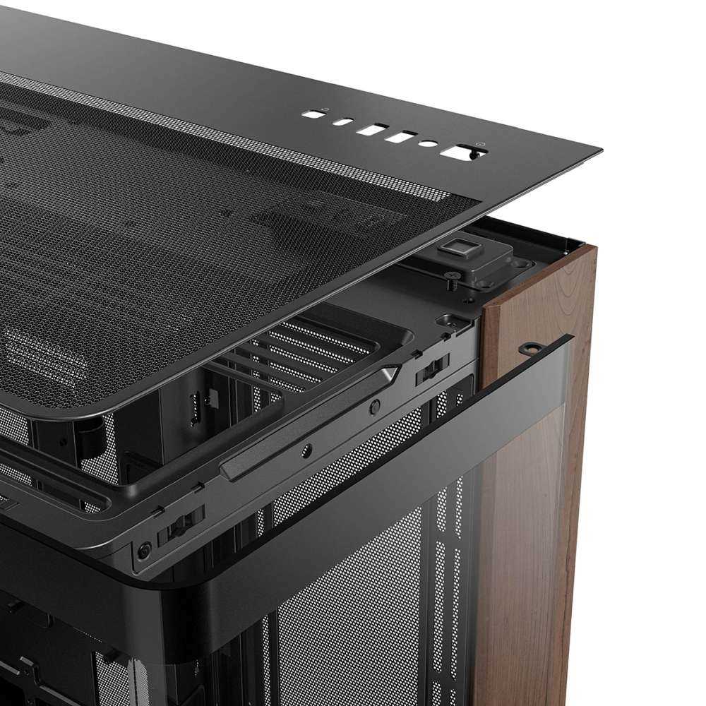 PCケース(自作PC用) antec c8 curve wood Antec、ウォルナット材＋曲面ガラス採用PCケース「Antec C8