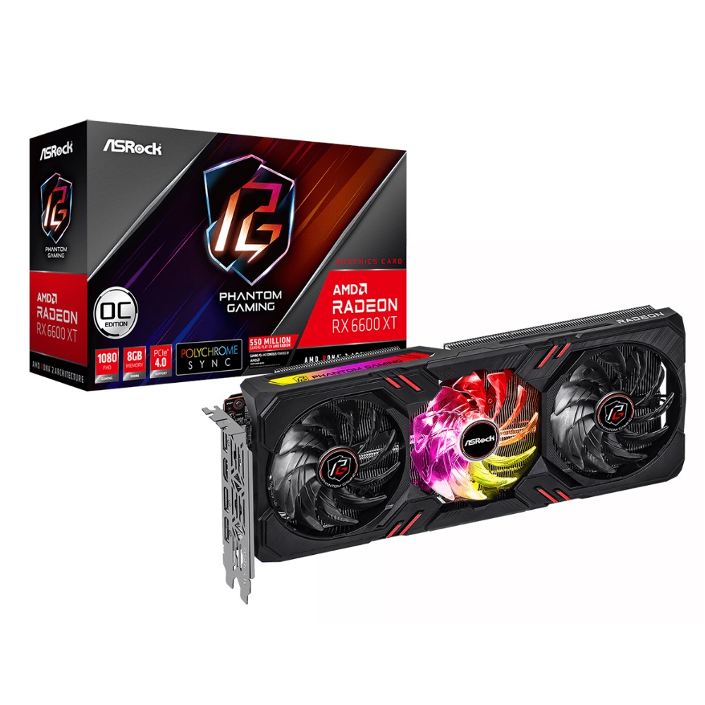 ASRock AMD Radeon RX 6600 XT Phantom Gaming D 8GB OC RX6600XT PGD  