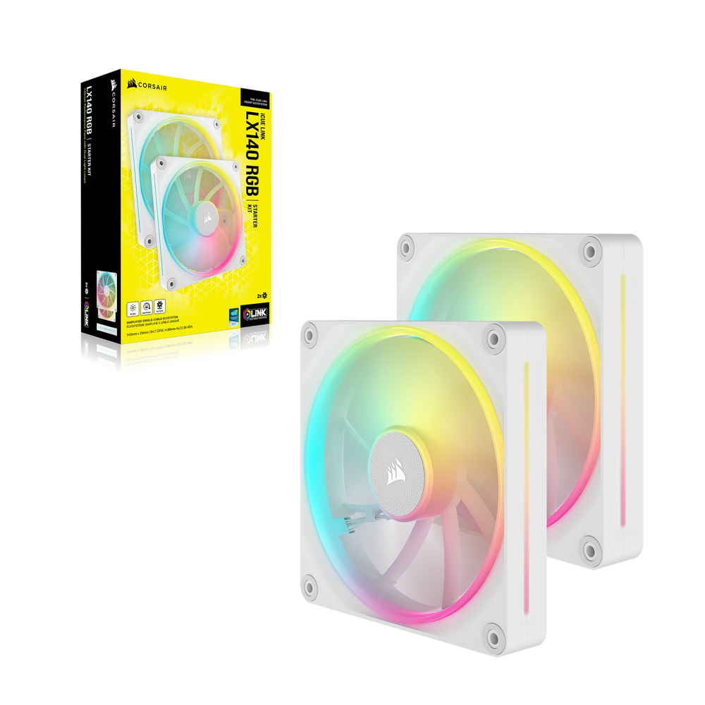 iCUE LINK QX140 RGB [ホワイト]（０２） iCUE LINK QX140 RGB 140mm PWM PC Fans Starter Kit with iCUE