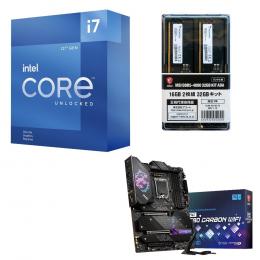 ＜Dell デル＞ Intel Core i7 12700KF BOX + MSI MPG Z690 CARBON WIFI + DDR5 16GB×2枚組 メモリ セット パーツセット