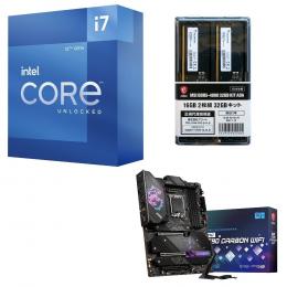 ＜Dell デル＞ Intel Core i7 12700K BOX + MSI MPG Z690 CARBON WIFI + DDR5 16GB×2枚組 メモリ セット パーツセット
