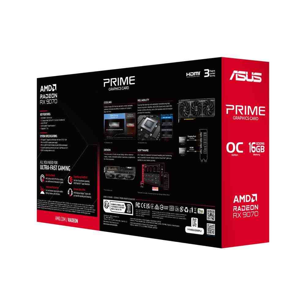 ASUS Prime Radeon RX 9070 EVO OC Edition 16GB GDDR6 | パソコン工房