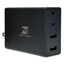MASS POWER 100W Power Delivery USB Type-C / USB-A AC Adapter PD100E-A2C2AFU [�u���b�N]