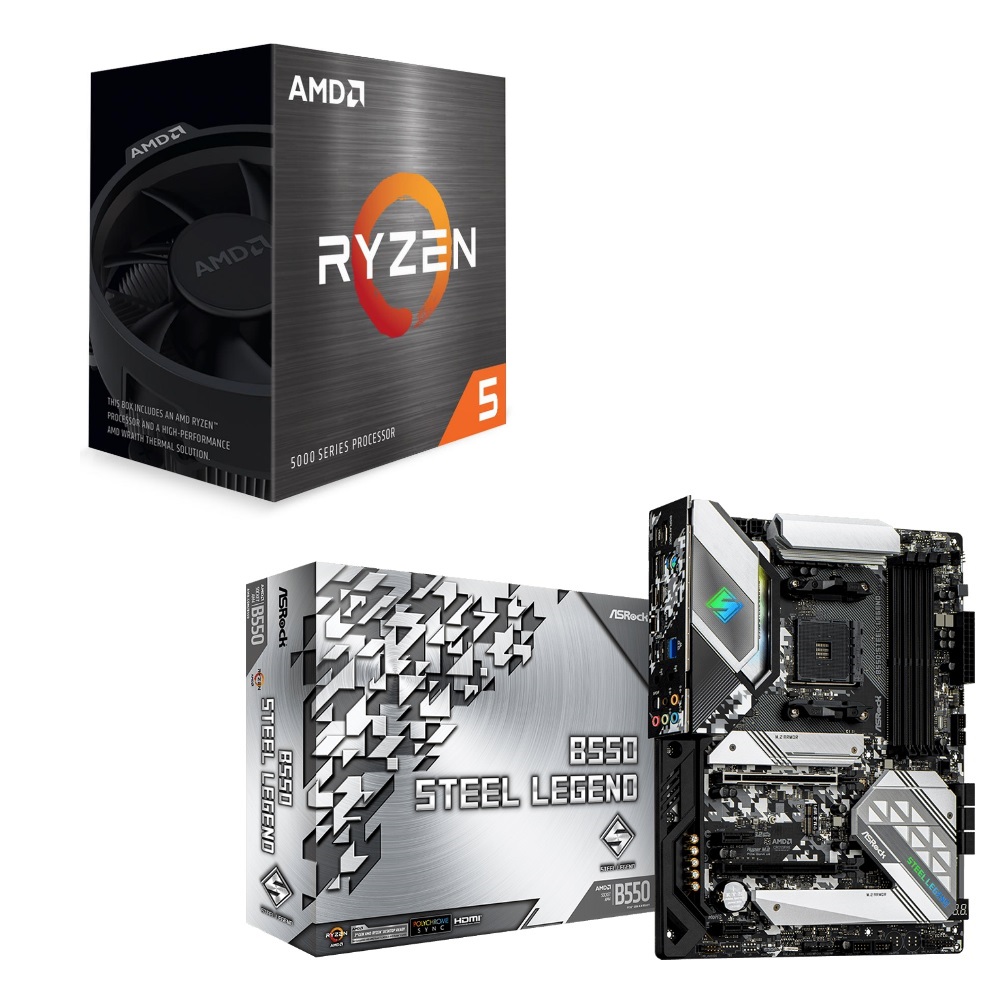 セット商品 AMD Ryzen 5 5600X BOX + ASRock B550 Steel Legend セット