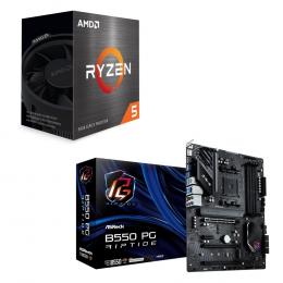 ＜Dell デル＞ AMD Ryzen 5 5600X BOX + ASRock B550 PG Riptide セット パーツセット