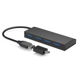 Type-C変換アダプタ付属 4ポートUSB 3.2 Gen1 ハブ ( UNI-U3H-A4V2 )