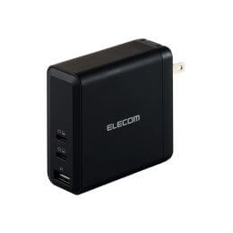 スマホアクセサリー ELECOM ACDC-PD1945BK BLACK USB Power Delivery 45W AC充電器(抗菌/Cケーブル一体型/2m