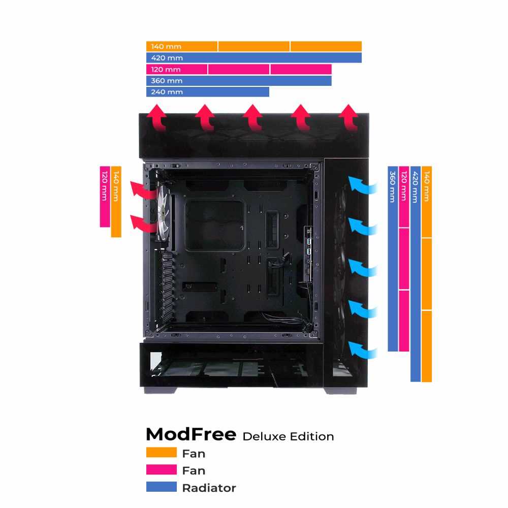 IN WIN ModFree Deluxe Edition IW-CS-MFDELU-BLK | パソコン