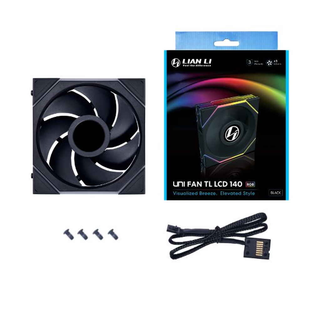 Lian Li UNI FAN TL LCD 140 BK Single Pack (UF-TL140-LCD-1B 