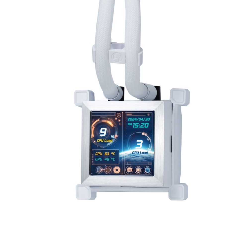 結婚祝い Lian Li LL-HS-LCD-360R-WT White 360R LCD HydroShift PC用ファン・クーラー