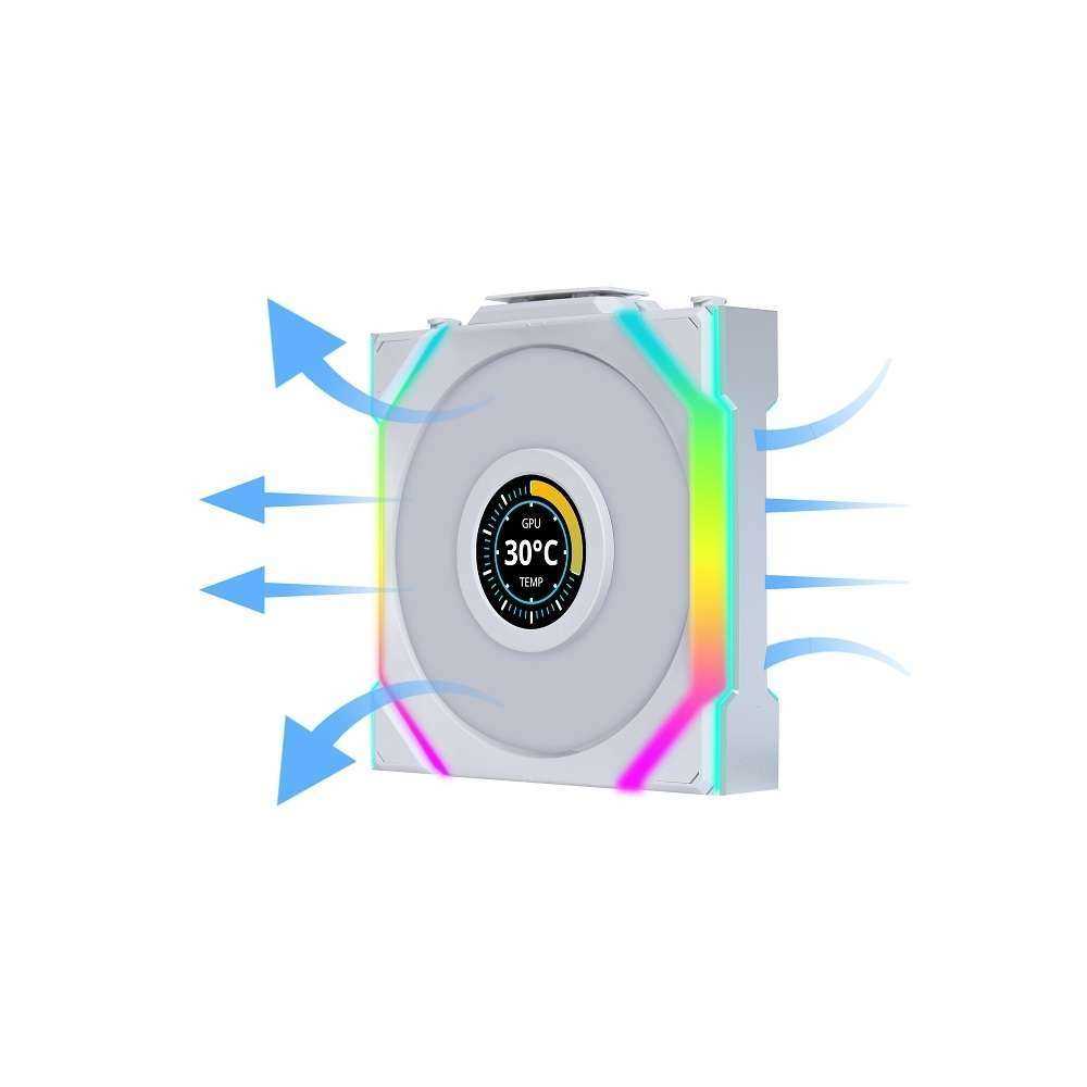 PC用ファン・クーラー LianLi UNI FAN SL Wireless LCD120Reverse Lian Li UNI FAN SL Wireless LCD 120 Reverse Blade White