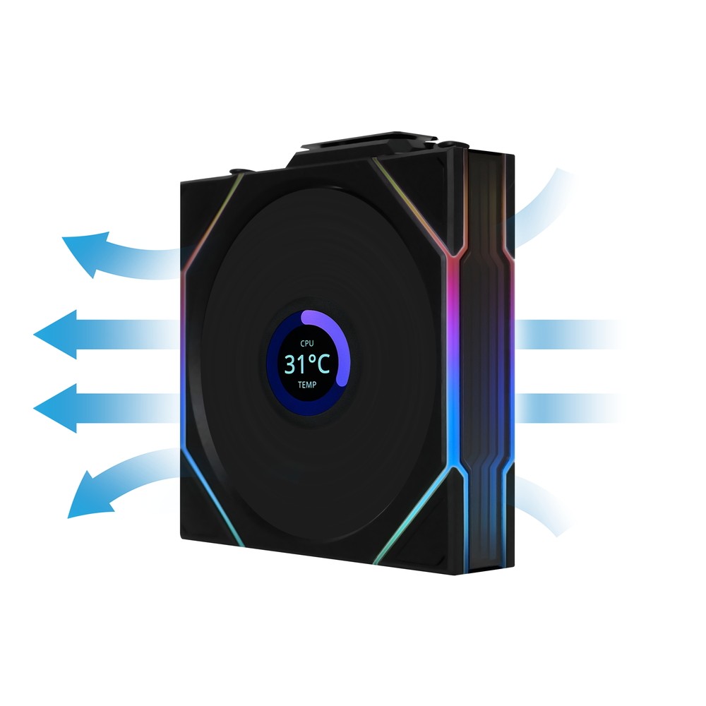 Lian Li UNI FAN TL Wireless LCD 120 Reverse Blade Black Single