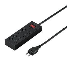 YAZAWA コンセント革命タップ10個口ブレーカー付黒 2m | パソコン工房