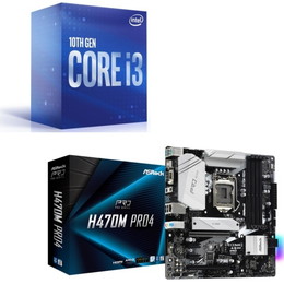 Intel Core i3 10100 BOX + ASRock H470M Pro4 セット